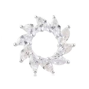 Simulated Diamond Circle Pendant in Sterling Silver 2.00 ctw